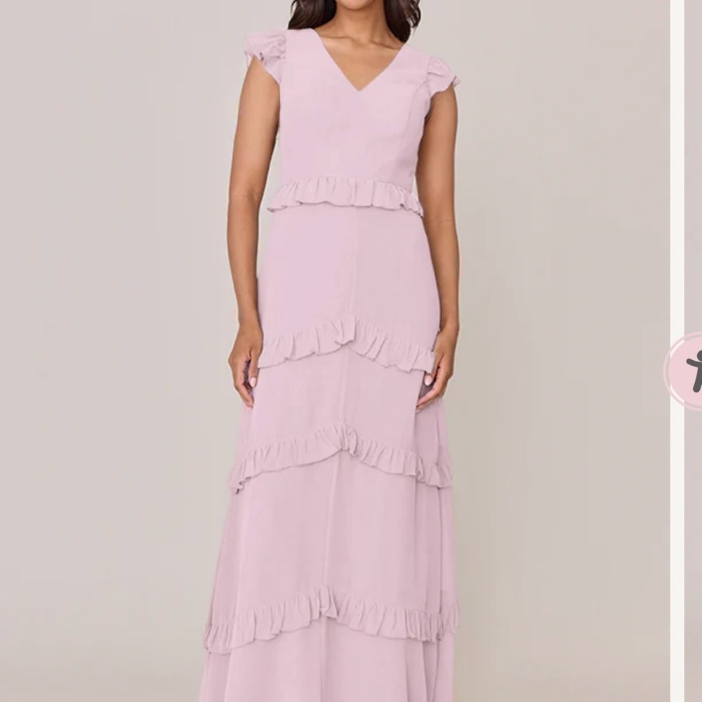 Revelry Light Pink Ruffle Maxi Dress